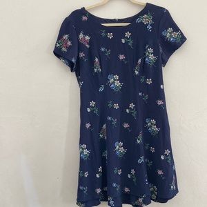 Vintage 90s floral mini dress Molly Malloy size 8 petite flounce hem